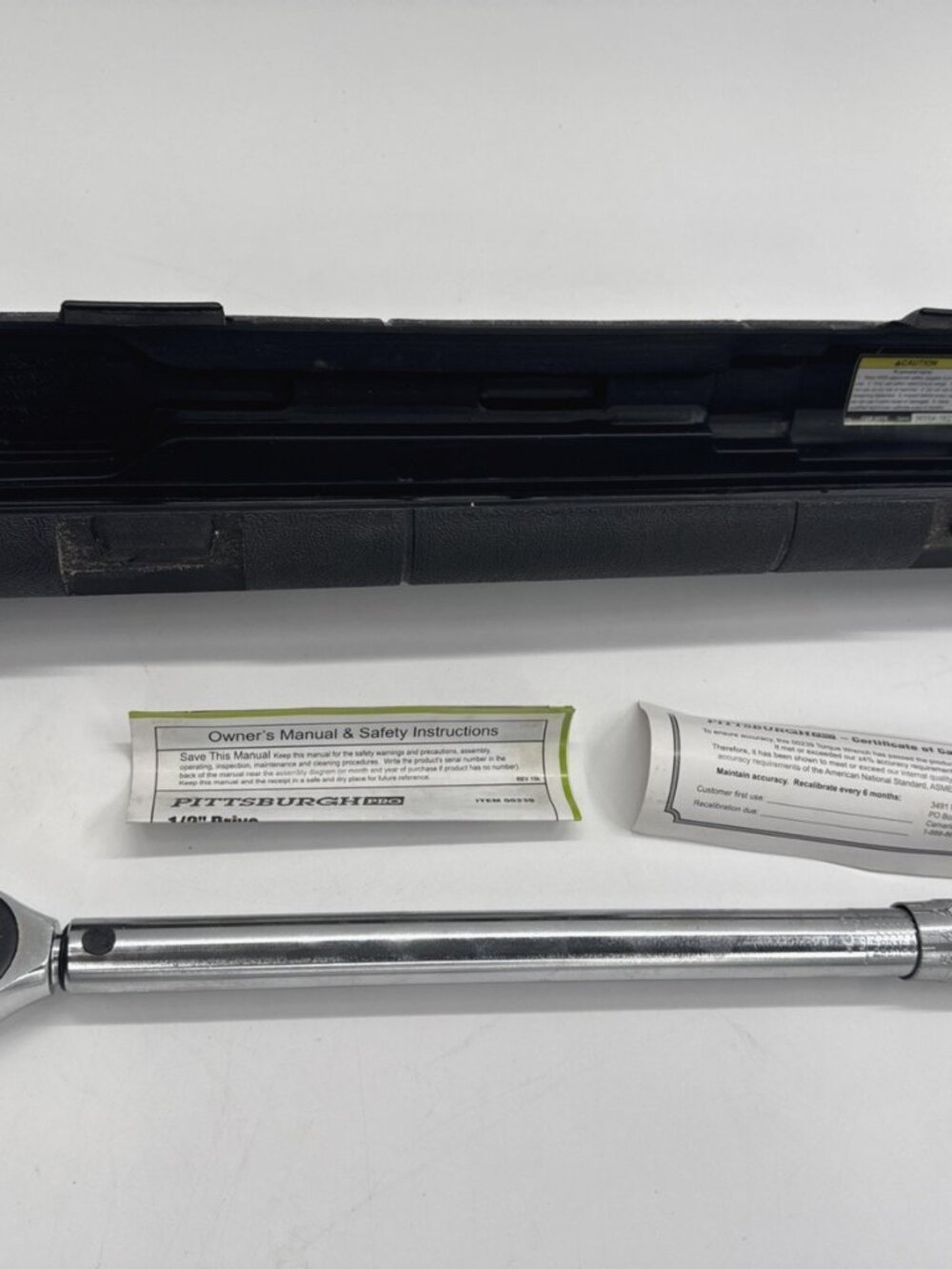Pittsburgh Pro Click Type Torque Wrench 1/2" Drive 10-150 ft lb with Hard Case